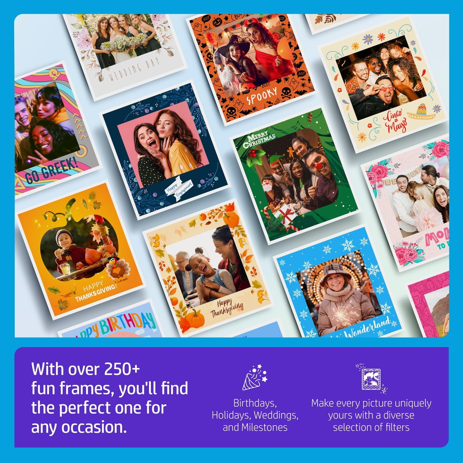 HP Sprocket Photo Booth Printer, 110 3x4 Zink Paper Sheets, White