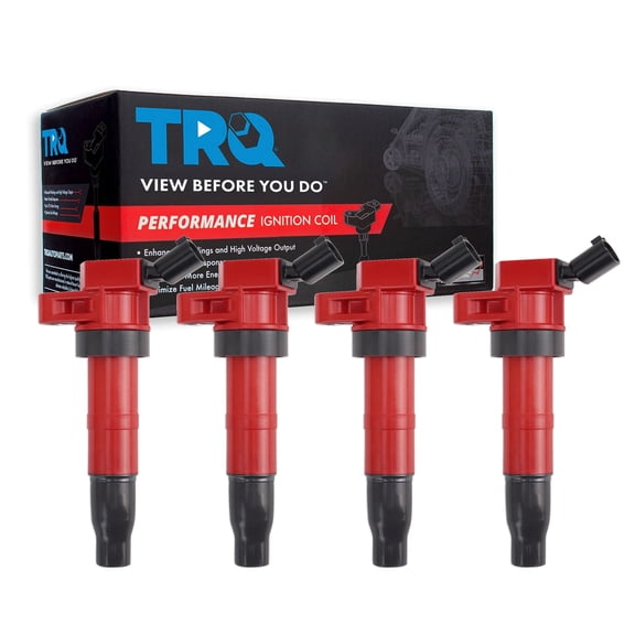 TRQ Ignition Coil Set 4 Piece High Temperature Epoxy Fits 08-15 Hyundai Sonata 09-15 Kia Optima 11-15 Sorento 10-15 Hyundai Tucson 13-15 Santa Fe Sport 10-14 Genesis Coupe