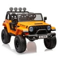 thumbnail image 1 of Ourlova 24V 7AH Kids Ride-On 2-Seater Electric Vehicles, 2WD/4WD, Remote Control, Suspension, LED Lights, MP3, Back Storage - Orange, 1 of 7