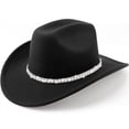 thumbnail image 4 of Cowboy Hat for Home and Casual Wear - Sparkling Rhinestone Wide Brim Sun Travel Western Style Accessory, 4 of 4