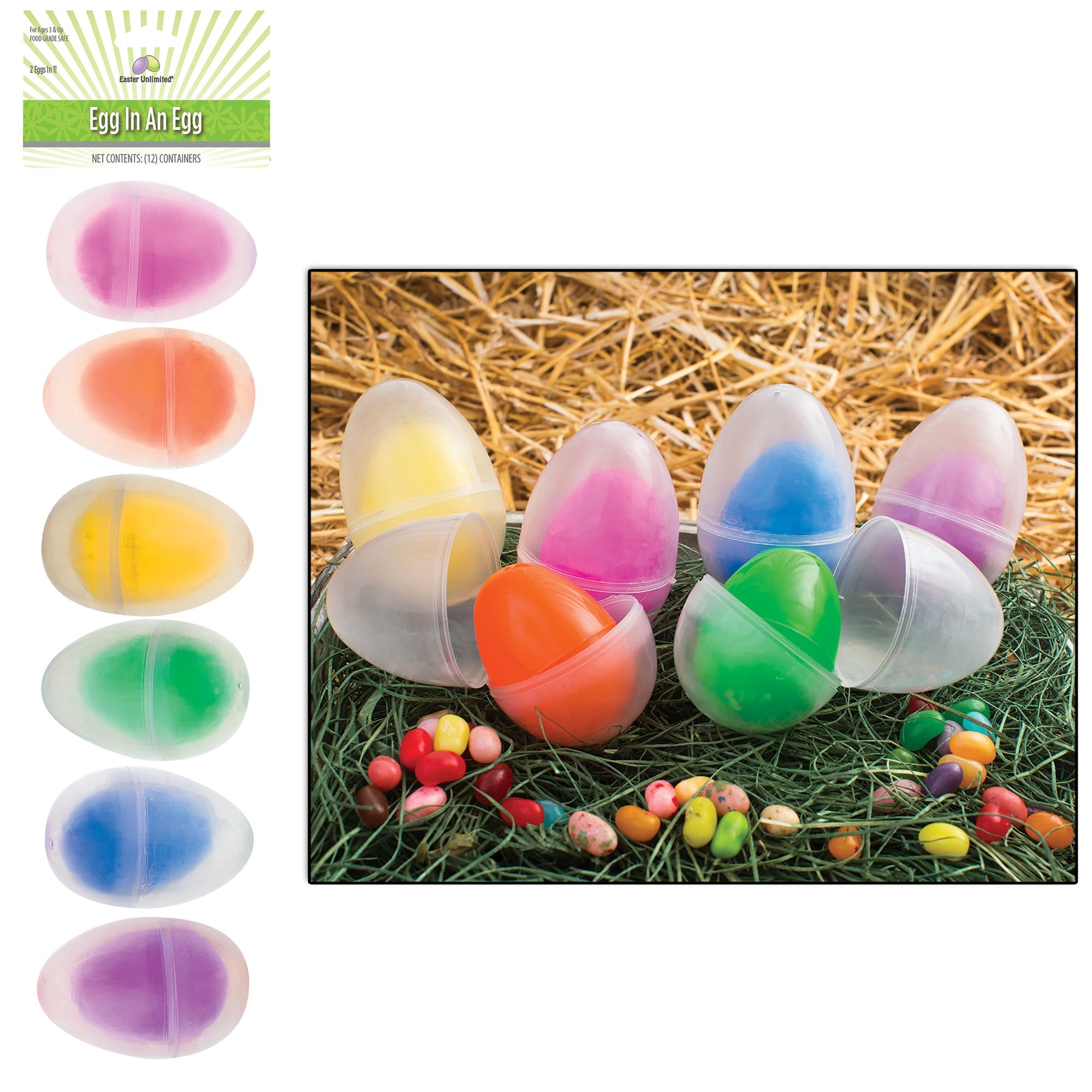 Rite Aid EASTER Plastic FILLABLE EASTER EGGS Asst Bright Colors Set of 18 eggs 