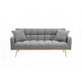 thumbnail image 3 of Gray 69 Inch Sofa Bed for Small Living Room & Bedroom, Adjustable Teddy Feature Included, 3 of 9