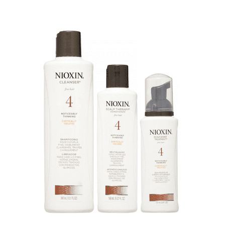 4 Cleanser Scalp Therapy Nioxin 3 Piece Maintenance Kit System 4, Cleanser 10.1 Oz, Scalp Therapy 5.1 Oz, & Scalp Treatment 3.38 Oz ()
