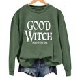 thumbnail image 4 of Certgust Women's Sweatshirt Under $10 Womens Good Witch Most Of The Time Lettered Halloween Print Pullover Neck Sweatshirt, 4 of 4