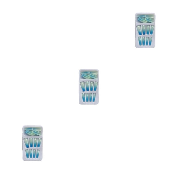 Vogacara 1 Juego de calcomanías para uñas artificiales con brillo degradado de ataúd para uñas, Kit de manicura de cobertura completa para Type1 NO1
