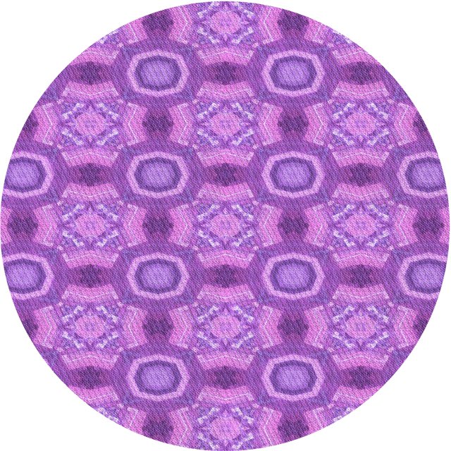 Ahgly Company Tapis Rond Lavable en Machine Intérieur Transitionnel Heliotrope Violet, 4 Pieds Rond