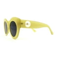 thumbnail image 3 of Womens Thick Plastic Large Pearl Jewel Trim Cat Eye Sunglasses Yellow Black, 3 of 4