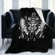 thumbnail image 1 of Manta con diseño de daga de mariposa en blanco y negro para sofá cama, 152 x 127 cm, súper suave, acogedora, de franela, ligera, difusa y cálida, 1 of 7