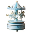 thumbnail image 2 of Christmas Wooden Carousel Music Box Xmas Showpiece for Kids Daughter Durable Blue, 2 of 10