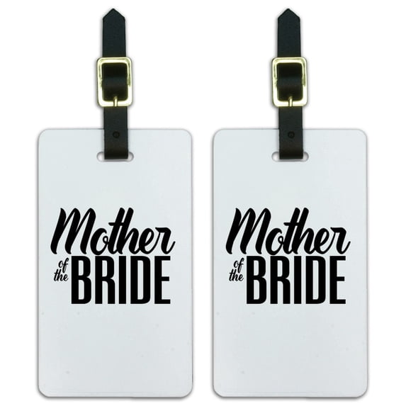 Mother of the Bride Wedding Luggage ID Tags Suitcase Carry-On Cards - Set of 2