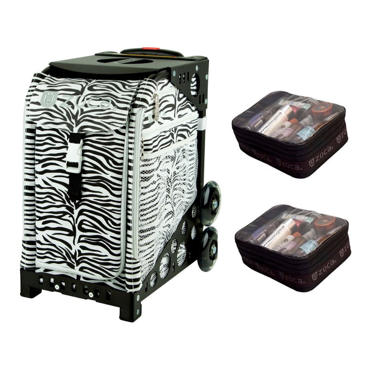 ハイエ　　ZÜCA キャリーカート 黒・白 牛柄　ビジネスバックセット Zuca Nylon Sport Bag - Zebra with Gift 2 Small Utility Pouch(Black