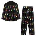 thumbnail image 4 of Renewold Warmth Christmas Button Pajama Pants with Pockets Colorful Lights Crew Neck Sleepwear Set of 2 Lightweight Women Long Sleeve Jogger/Walking Athletic Clothing Size S, 4 of 6
