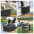 thumbnail image 6 of Ktaxon 43" Foldable Bar Table, Mobile Bar with 3-Tier Shelves & Carry Bag - Perfect for Events, Parties, Camping, Picnics, Tradeshows, and Both Outdoor/Indoor Use (Comes with Black Skirt,  Black), 6 of 10