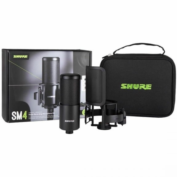 Shure SM4 Rugged Wired Condenser Microphone for Home Studio, Vocals, Stage, Studio, Home, Recording - 20 Hz to 20 kHz - 150 Ohm - Cardioid - Shock Mount, Clamp Mount, Stand Mountable - 3-Pin XLR