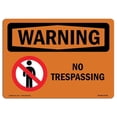thumbnail image 1 of SignMission OS-WS-A-1218-L-12725 12 x 18 in. OSHA Warning Sign - No Trespassing, 1 of 1