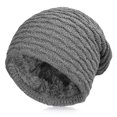 thumbnail image 3 of Men Warm Knitted Hat Winter Slouchy Beanie Skull Slouch Cap for Men, Grey, 3 of 10