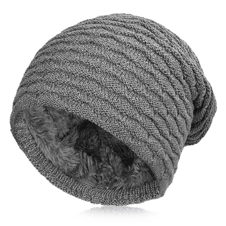 Men Warm Knitted Hat Winter Slouchy Beanie Skull Slouch Cap 