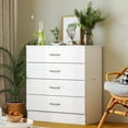 thumbnail image 5 of Ktaxon 4-Drawer Dresser with Metal Handles Bedside Night Stand Bedroom Furniture,Pure White, 5 of 13