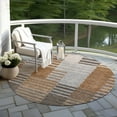 thumbnail image 6 of Addison Rugs Chantille Indoor/Outdoor Transitional Striped Paprika Washable Round Rug, 8' x 8', 6 of 6