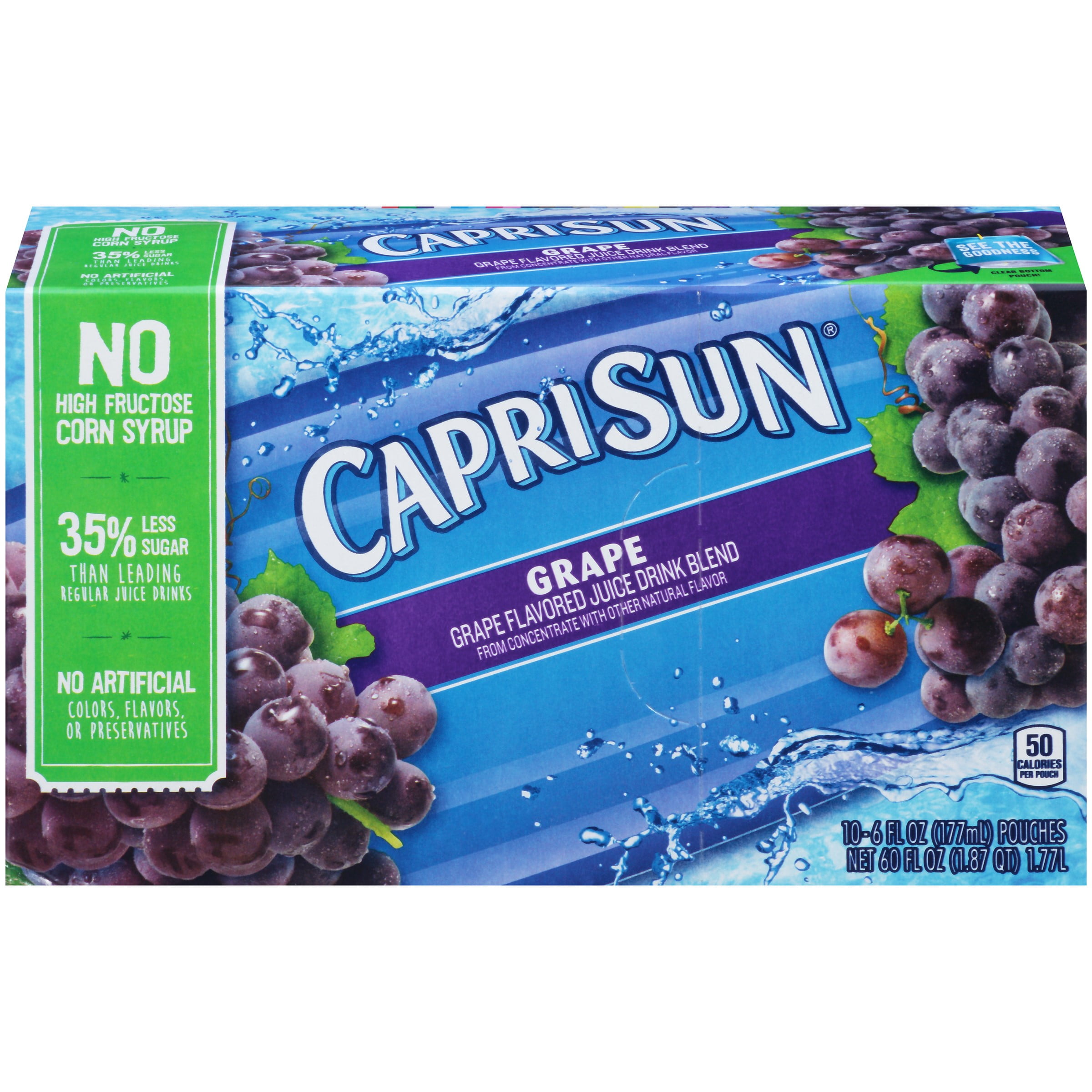 Capri Sun Grape Juice Drink Blend, 10 count, 60 Fl Oz by Kraft