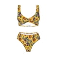 thumbnail image 4 of Rocae Sunflowers Vintage for Bikini Set for Women Two Piece Sexy High Swimsuits Split Crossover Bikini, 4 of 9