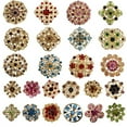 thumbnail image 1 of Alloy Brooches Set with Colorful Rhinestones 24pc for Wedding Bouquets and Dresses, 1 of 6