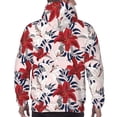 thumbnail image 7 of Kdxio Lilies Flowers Print Mens Casual Hooded Collar Drawstring Hoodies Pullover Sweatshirts Casual Long Sleeve Shirts-4X-Large, 7 of 7
