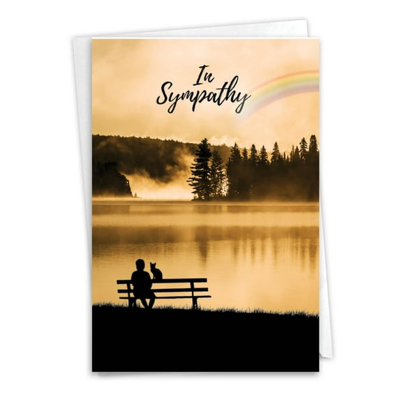 1 Sympathy Card with Envelope - Rainbow Cat Pet C7219PSG