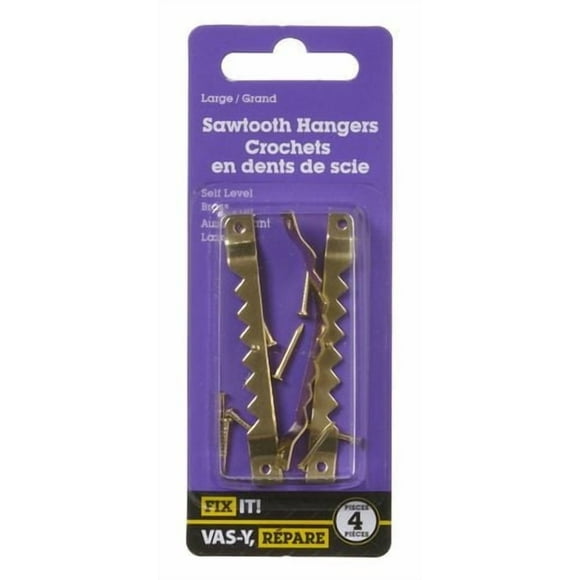 Large Brass Self Level Sawtooth Hangers 4 Pieces