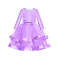 thumbnail image 1 of Girls Dress Long Sleeve Purple Ball Gown Wedding Party Pageant 12 Years, 1 of 5