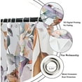 thumbnail image 5 of Leaf Shower Curtain, Light Purple and Tan Eucalyptus Leaves Botanical Plants on The Top Fabric Bathroom Curtain Home Decor Waterproof Washable with 12 Hooks 84.00'''' x 72.00'''' (GCI-10167), 5 of 6