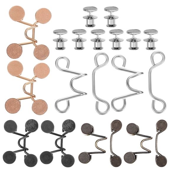 SOPOTUTU 8-Piece Metal Jean Adjusters for Skirts and Pants, Versatile Clothing Accessories for Everyday Wear and Comfort
