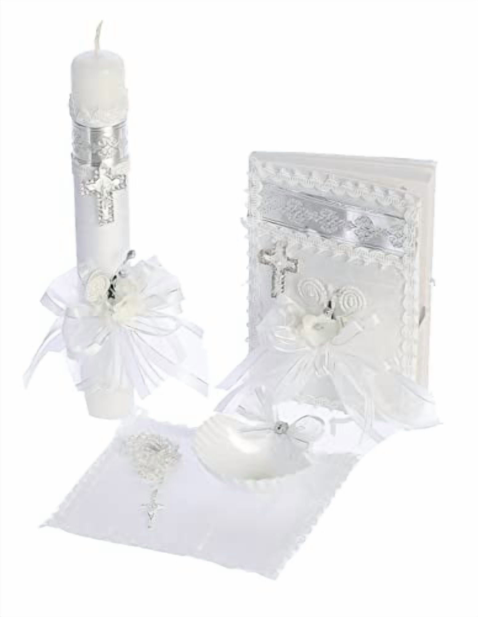 Baby Catholic Baptism Candle Set for Boys Baptismal Candles for Baptism for Girls Kit Velas para Bautizo de Niño niña