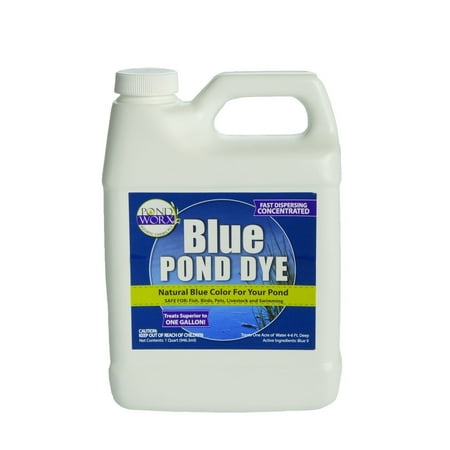 Barley Bales Ponds - Pondworx Lake and Pond Dye - Blue Ultra Concentrated - 1 Quart treats 1 Acre (Blue)