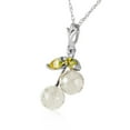 thumbnail image 2 of Galaxy Gold 1.45 Carat 14k14" Solid White Gold Natural White Topaz and Peridot Pendant Necklace, 2 of 2