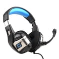 thumbnail image 4 of Auriculares con cable USB para juegos, auriculares con sonido envolvente estéreo con micrófono con c Tomshoo Azul negro, 4 of 7