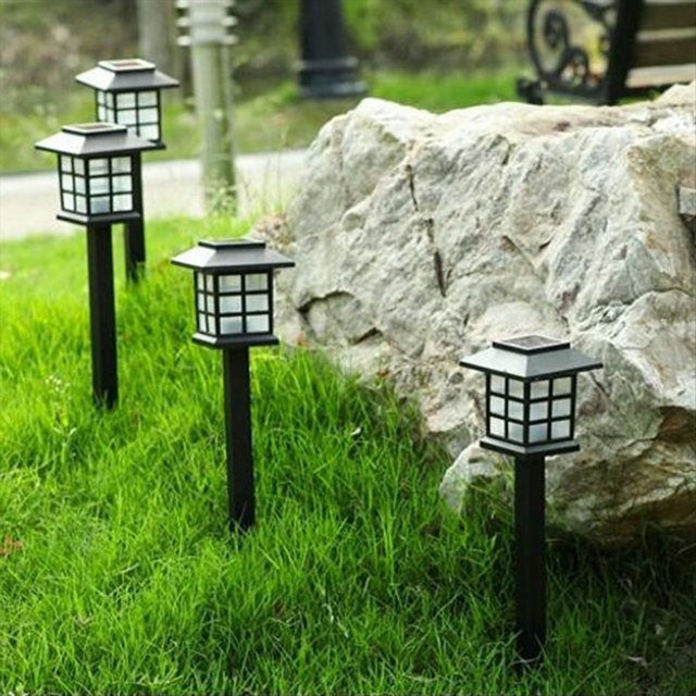 8 Piezas Luces Solares de Jardín Luces Solares de Paisaje para Luces Solares para Patio Jardín Césped Entrada,A
