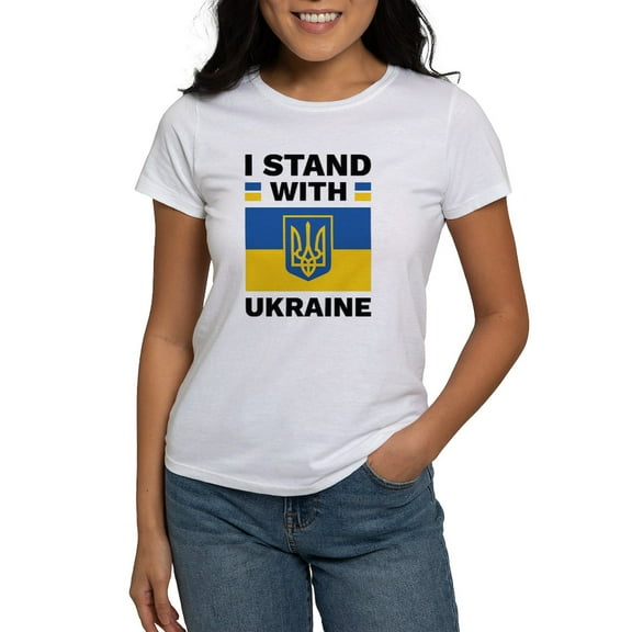 CafePress - I Stand With Ukraine Women's T Shirt - Women's Classic T-Shirt