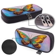 thumbnail image 4 of Picia Oil Painting Beautiful Butterfly Pattern Large Capacity PU Leather Pencil Case Organizer Pen Marker Holder Double Zipper Storage Bag Big Pencil Pouch for College Office, 4 of 6