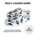 thumbnail image 6 of Xecao Navy Blue Anchors Print Cotton Slippers Fuzzy Warm Cozy Slippers Non Slip House Slippers For Indoor Outdoor Cotton Slippers House Slippers-11, 6 of 7