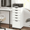 thumbnail image 3 of RichYa Mobile File Cabinet with Wheels,Chest of Drawers with Lockable Caster,Rolling Storage Organizer for Home Office,Living Room (White), 3 of 8