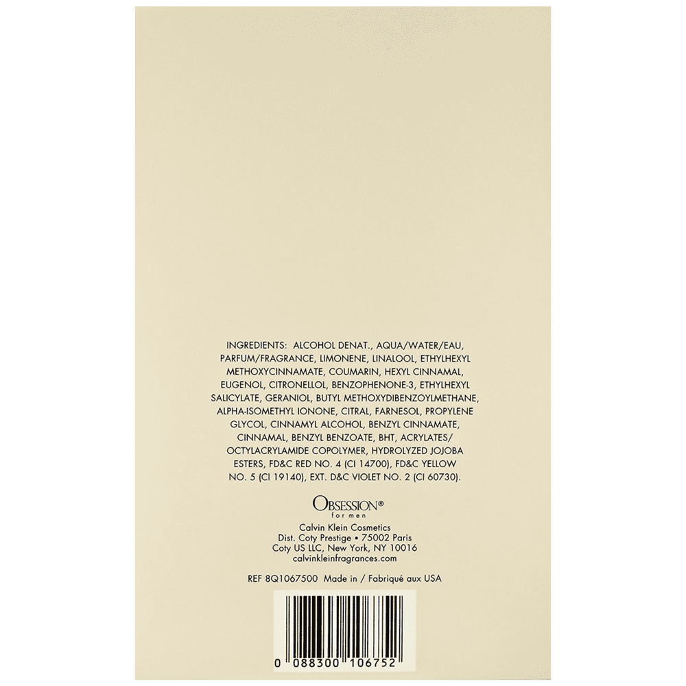 Calvin Klein Obsession Eau De Toilette Spray, Cologne for Men, 6.7 Oz (Pack of 2)