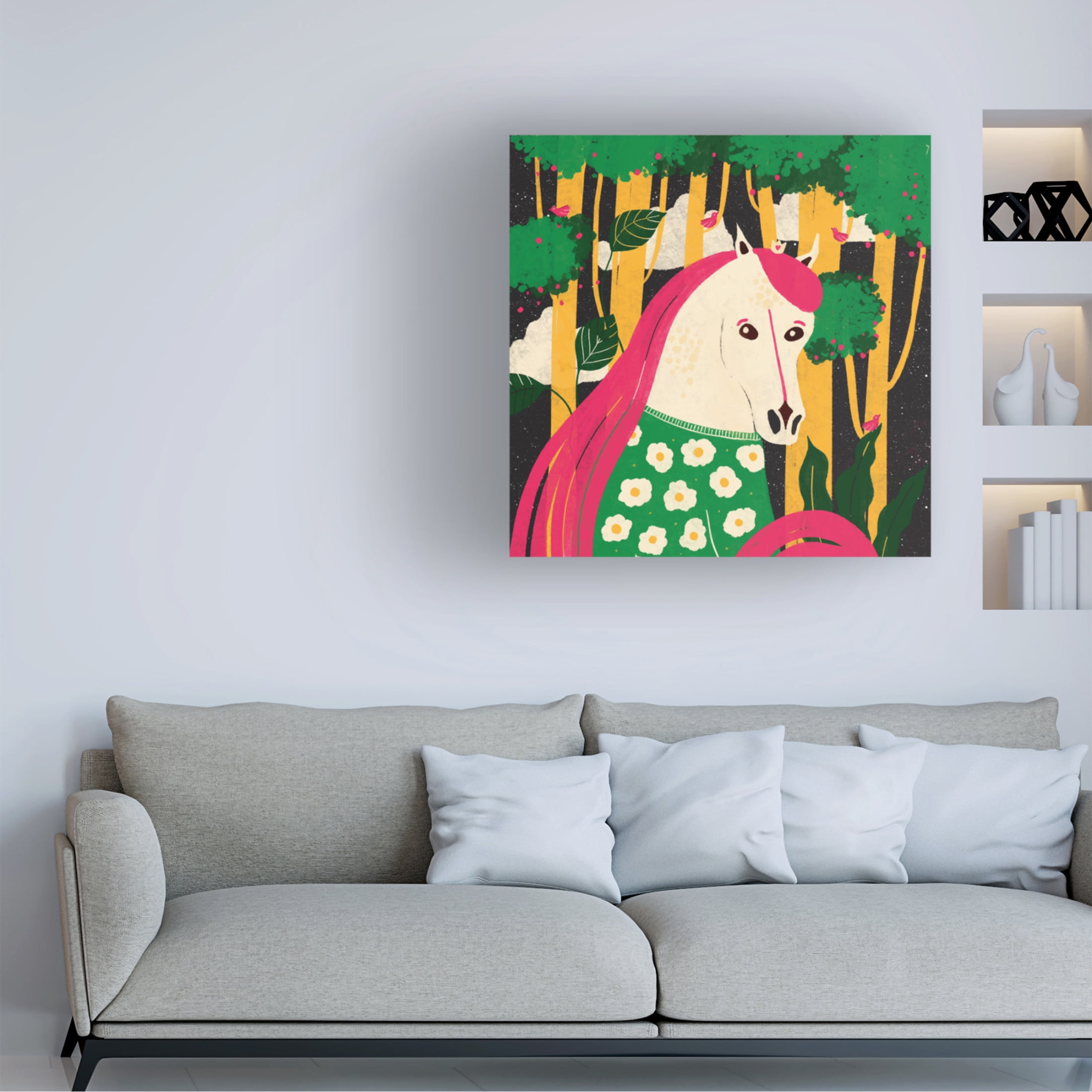 Trademark Fine Art Shriya Bhattacharya Horse Animal Trilogy Canvas Wall Art