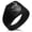 Black, variant on Stainless Steel Almighty Alicorn Needle Stripe Pattern Biker Style Polished Ring