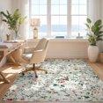 thumbnail image 3 of Design&I 4'x6' Ultra Soft Area Rug, Oval Vintage Dining Trailing Vines Distressed Faded Wildflower None Fluffy Washable Non Shedding for Bedroom Living Room Home Office, 3 of 7