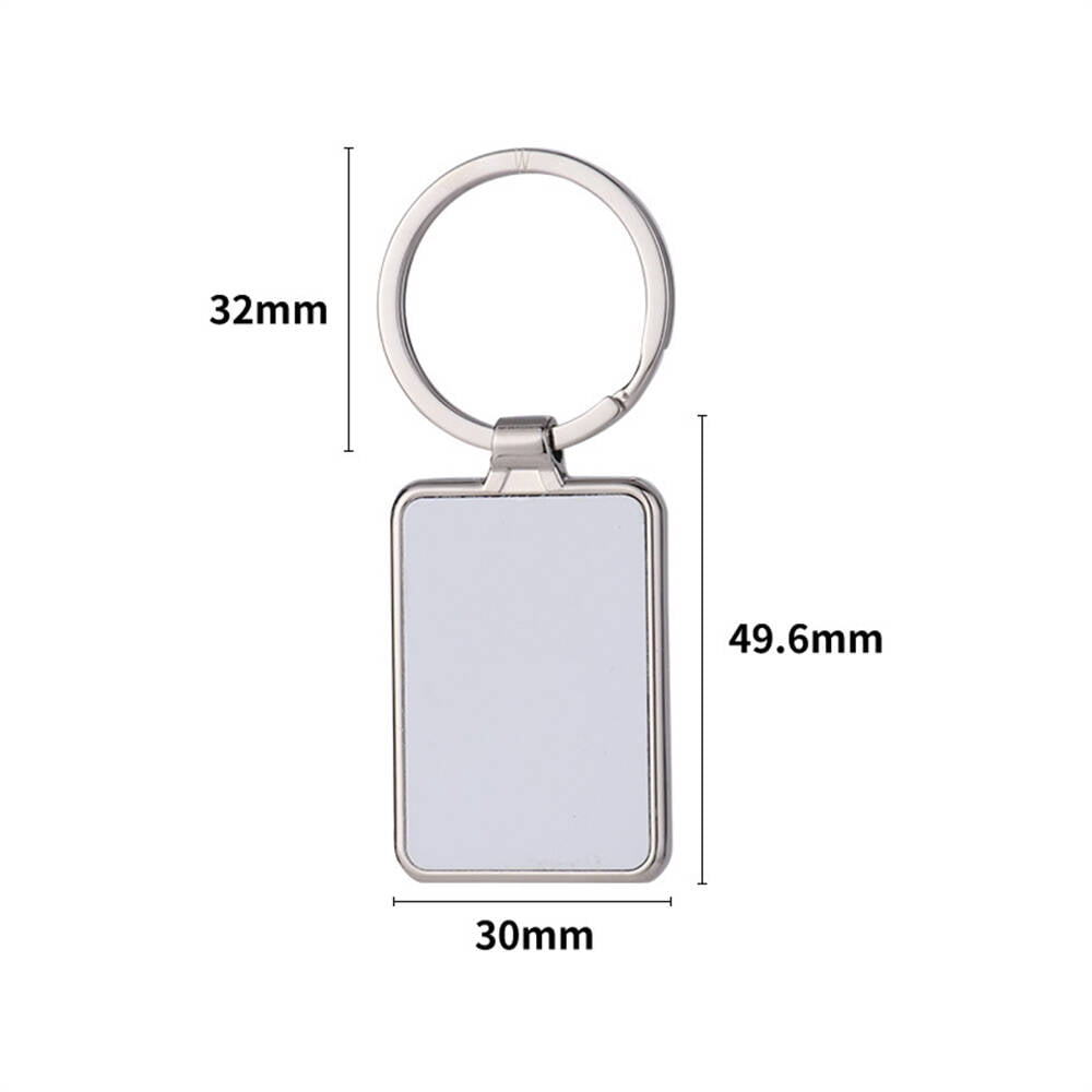 30pcs 3 Shape Sublimation Blank Metal Keychain Bulk with Key Ring for Christmas Valentine Graduation Day Present