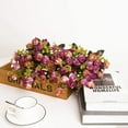 thumbnail image 4 of Coolmade 7 Branch 21 Heads Artificial Silk Fake Flowers Leaf Rose Wedding Floral Decor Bouquet,Pack of 2 (Rose Coffee), 4 of 9