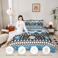 thumbnail image 3 of Erosebridal Geometric Aztec Twin Comforter Sets, Blue Bohemian Bedding Set, Black Reversible 2 Pieces, 1 Comforter and 1 Pillowcase, 3 of 6