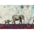 thumbnail image 2 of Baran, John 24x18 Black Ornate Wood Framed with Double Matting Museum Art Print Titled - Elephant March, 2 of 4