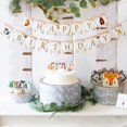 thumbnail image 2 of Woodland Happy Birthday Banner, Forest Animal Creatures Bunting Banner Garland for Girls, Woodland Birthday Party Decorations, 2 of 6